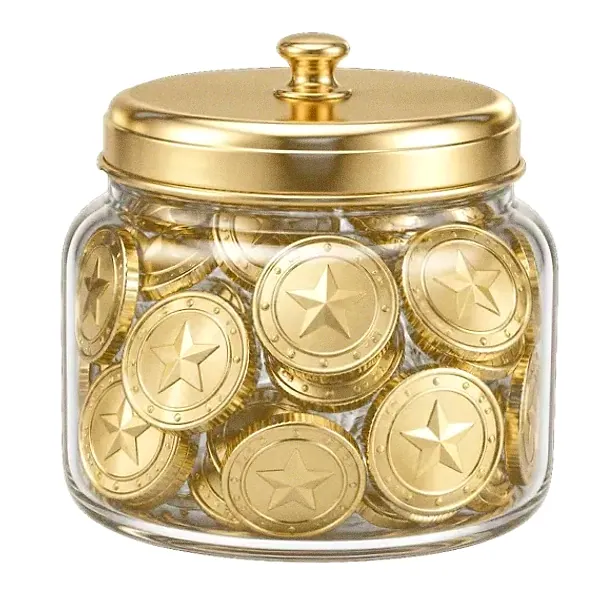 Coin-filled jar — Garrison Bet