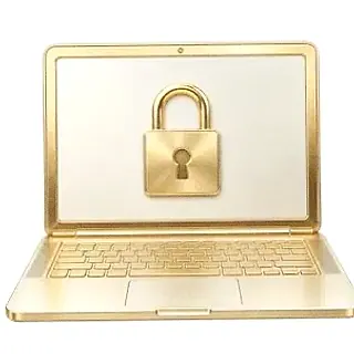 Laptop with padlock — Garrison Bet