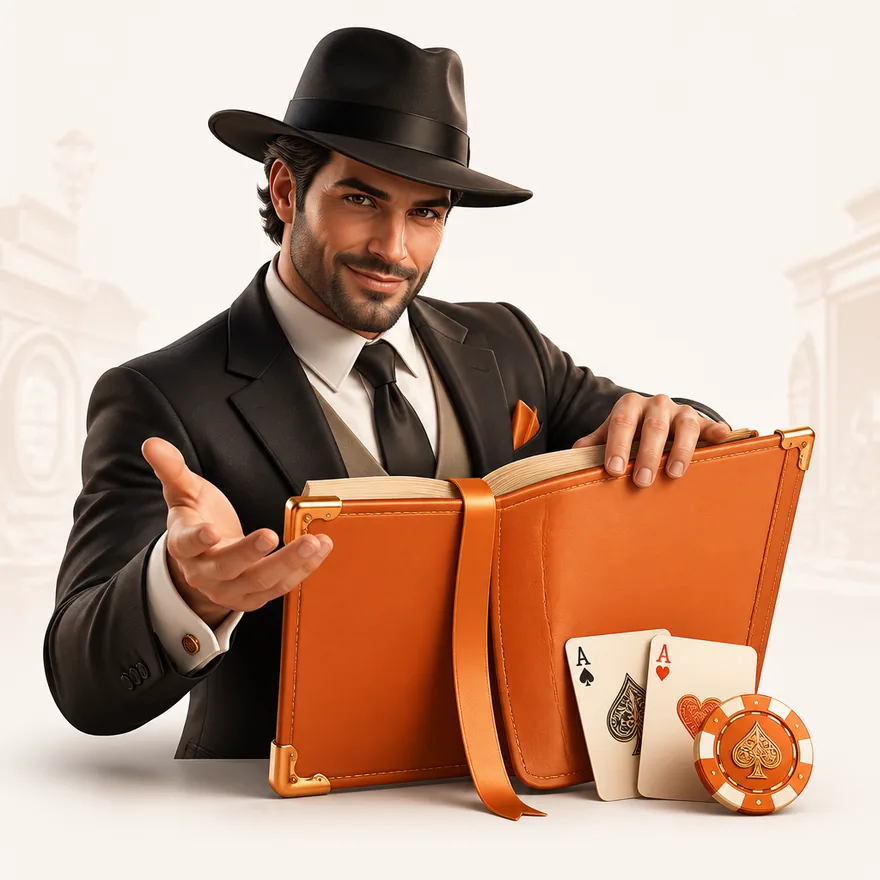 Open rulebook with cards — Garrison Bet